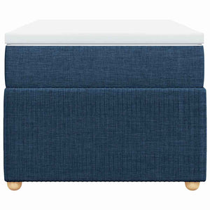 Κρεβάτι Boxspring με Στρώμα Μπλε 90x200 εκ.Υφασμάτινο