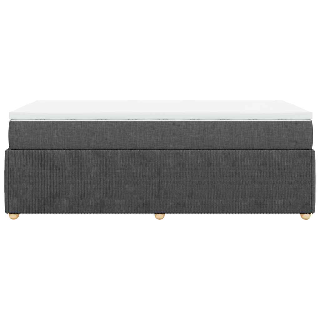 Κρεβάτι Boxspring με Στρώμα Σκούρο Γκρι 100x200 εκ. Υφασμάτινο - Pakobazaar