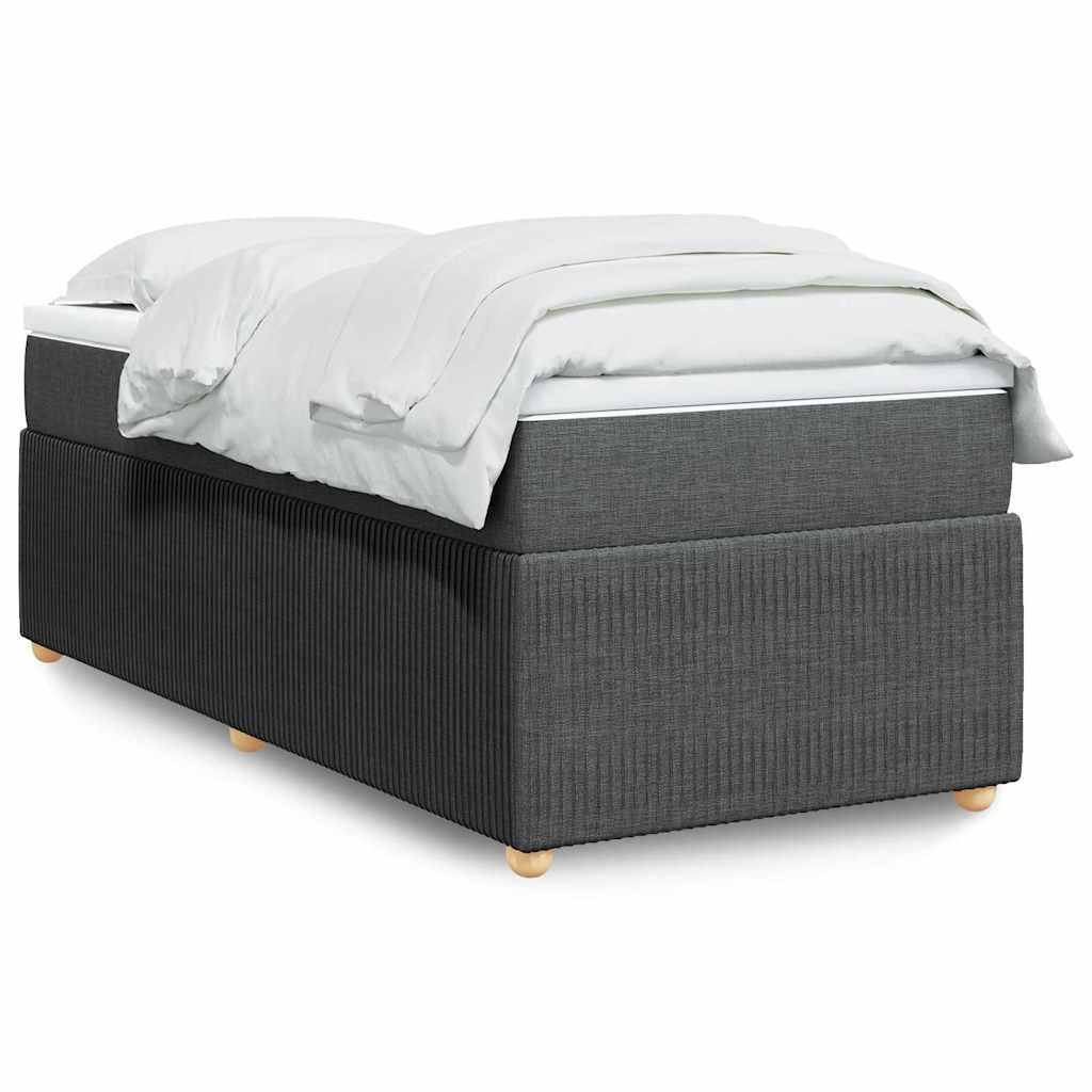 Κρεβάτι Boxspring με Στρώμα Σκούρο Γκρι 100x200 εκ. Υφασμάτινο - Pakobazaar