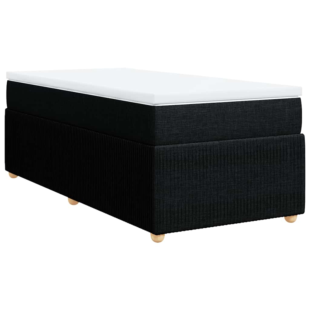 Κρεβάτι Boxspring με Στρώμα Μαύρο 100 x 200 εκ. Υφασμάτινο - Pakobazaar