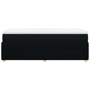 Κρεβάτι Boxspring με Στρώμα Μαύρο 100 x 200 εκ. Υφασμάτινο - Pakobazaar