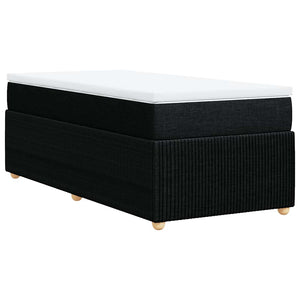 Κρεβάτι Boxspring με Στρώμα Μαύρο 100 x 200 εκ. Υφασμάτινο - Pakobazaar
