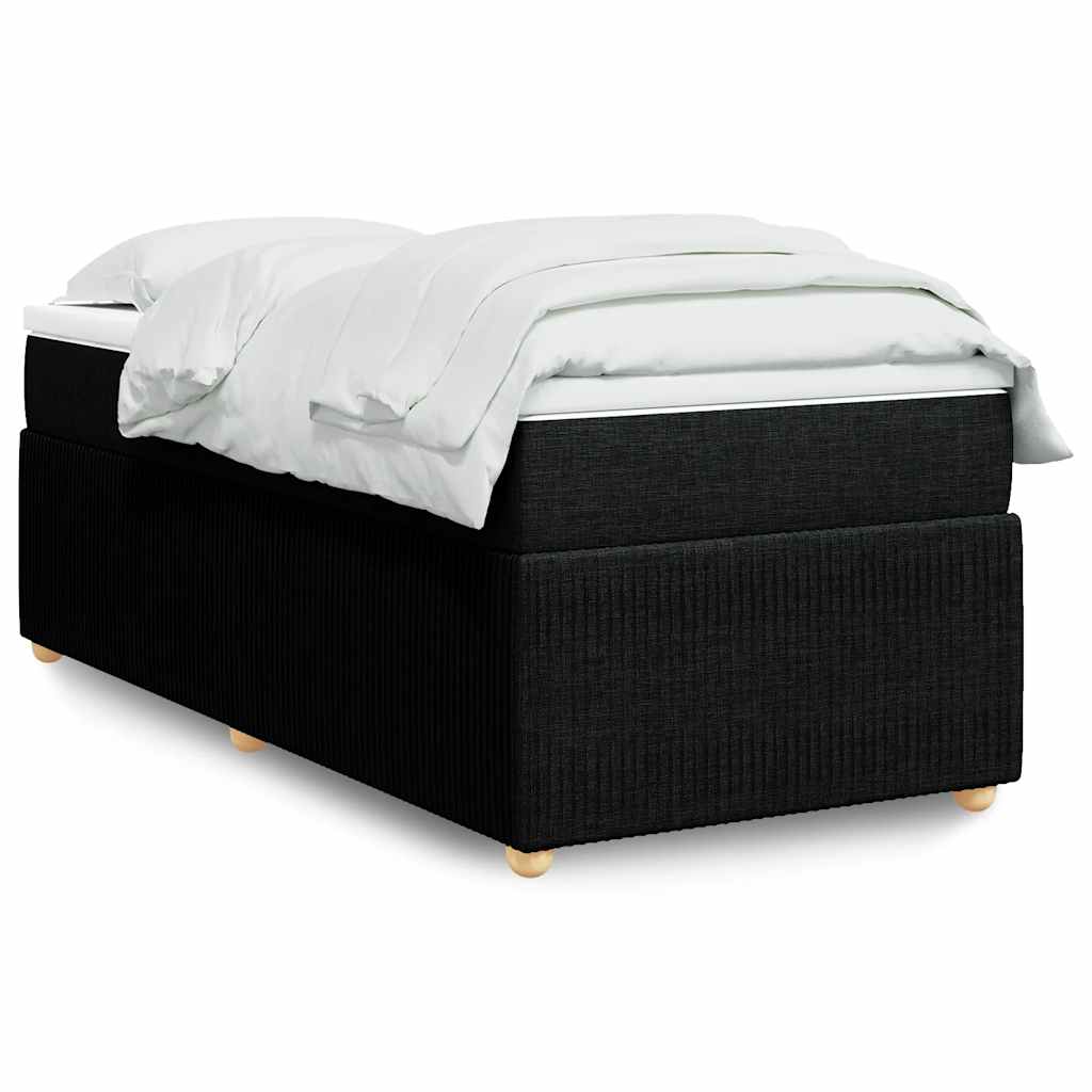 Κρεβάτι Boxspring με Στρώμα Μαύρο 100 x 200 εκ. Υφασμάτινο - Pakobazaar
