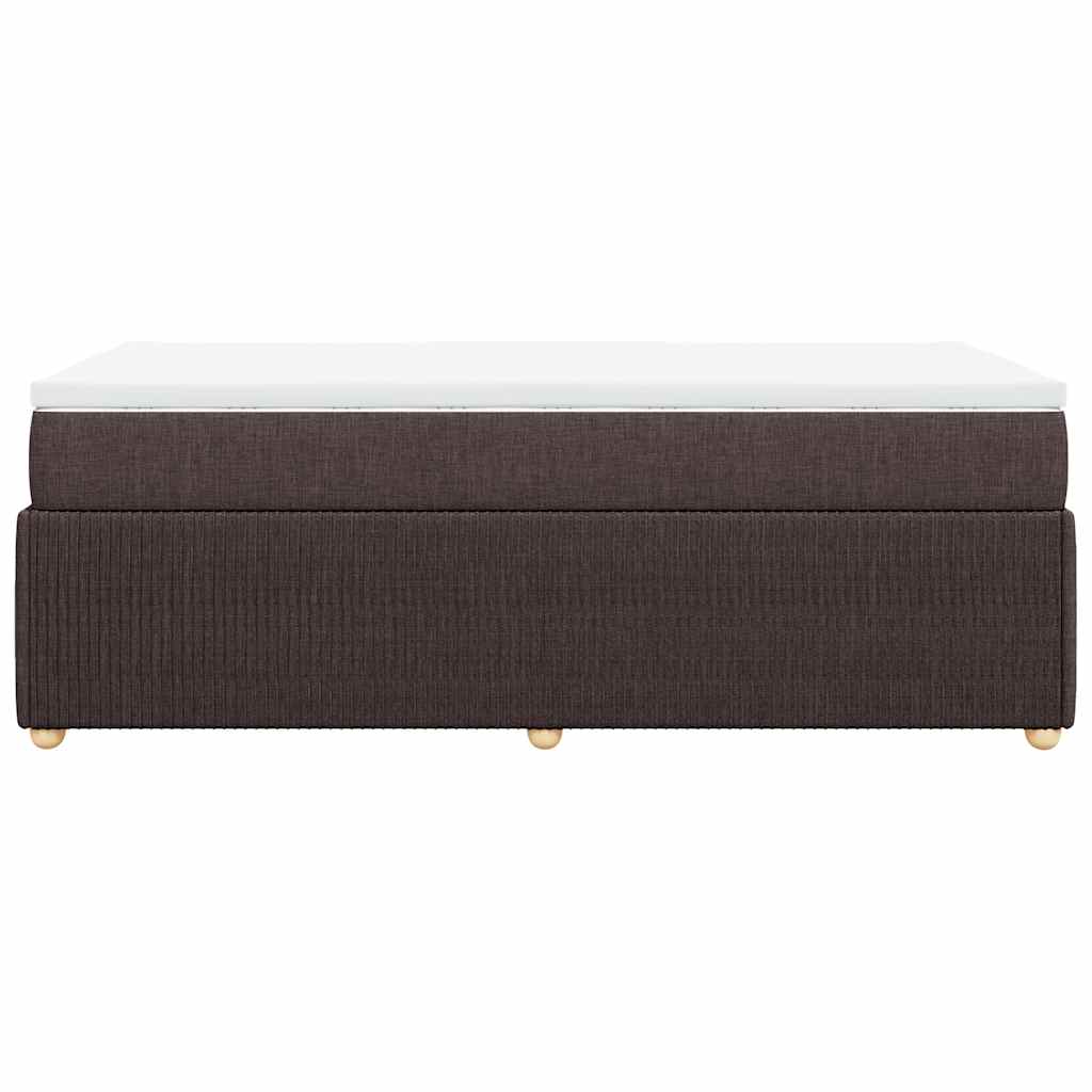 Κρεβάτι Boxspring με Στρώμα Σκούρο Καφέ 100x200 εκ. Υφασμάτινο - Pakobazaar