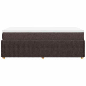 Κρεβάτι Boxspring με Στρώμα Σκούρο Καφέ 100x200 εκ. Υφασμάτινο - Pakobazaar