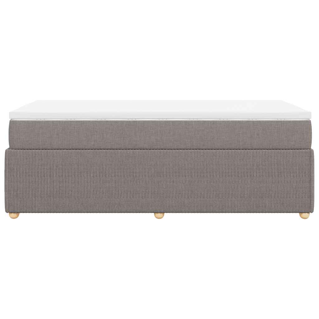 Κρεβάτι Boxspring με Στρώμα Taupe 100 x 200 εκ. Υφασμάτινο