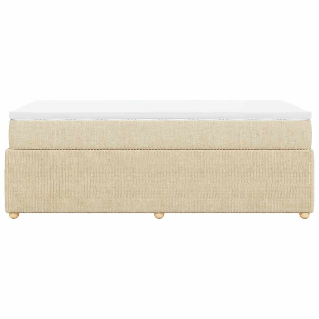 Κρεβάτι Boxspring με Στρώμα Κρεμ 100 x 200 εκ. Υφασμάτινο