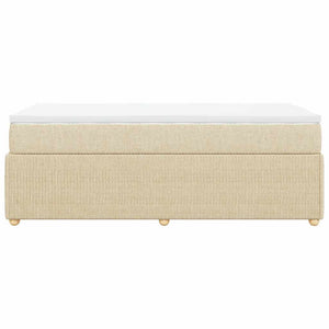 Κρεβάτι Boxspring με Στρώμα Κρεμ 100 x 200 εκ. Υφασμάτινο