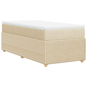 Κρεβάτι Boxspring με Στρώμα Κρεμ 100 x 200 εκ. Υφασμάτινο