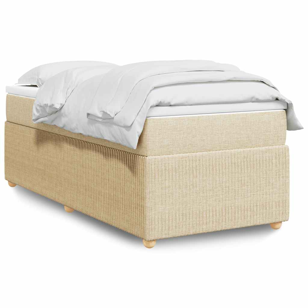 Κρεβάτι Boxspring με Στρώμα Κρεμ 100 x 200 εκ. Υφασμάτινο