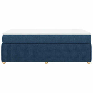 Κρεβάτι Boxspring με Στρώμα Μπλε 100 x 200 εκ. Υφασμάτινο