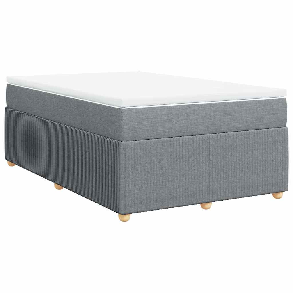 Κρεβάτι Boxspring με Στρώμα Ανοιχτό Γκρι 120x190 εκ. Υφασμάτινο
