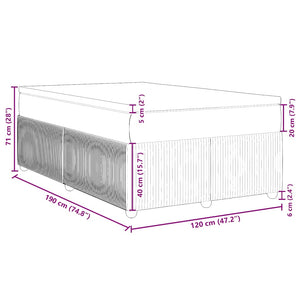 Κρεβάτι Boxspring με Στρώμα Ανοιχτό Γκρι 120x190 εκ. Υφασμάτινο
