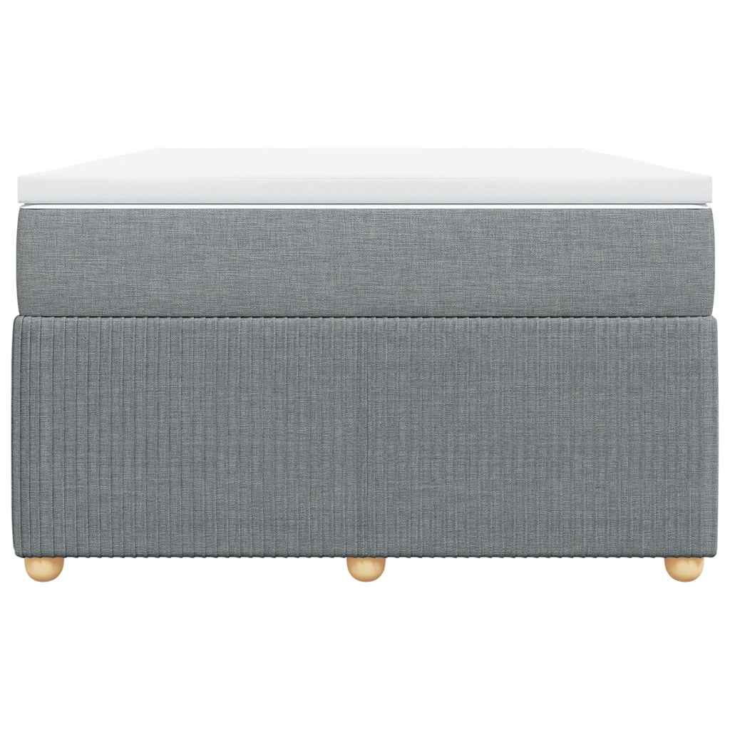 Κρεβάτι Boxspring με Στρώμα Ανοιχτό Γκρι 120x190 εκ. Υφασμάτινο
