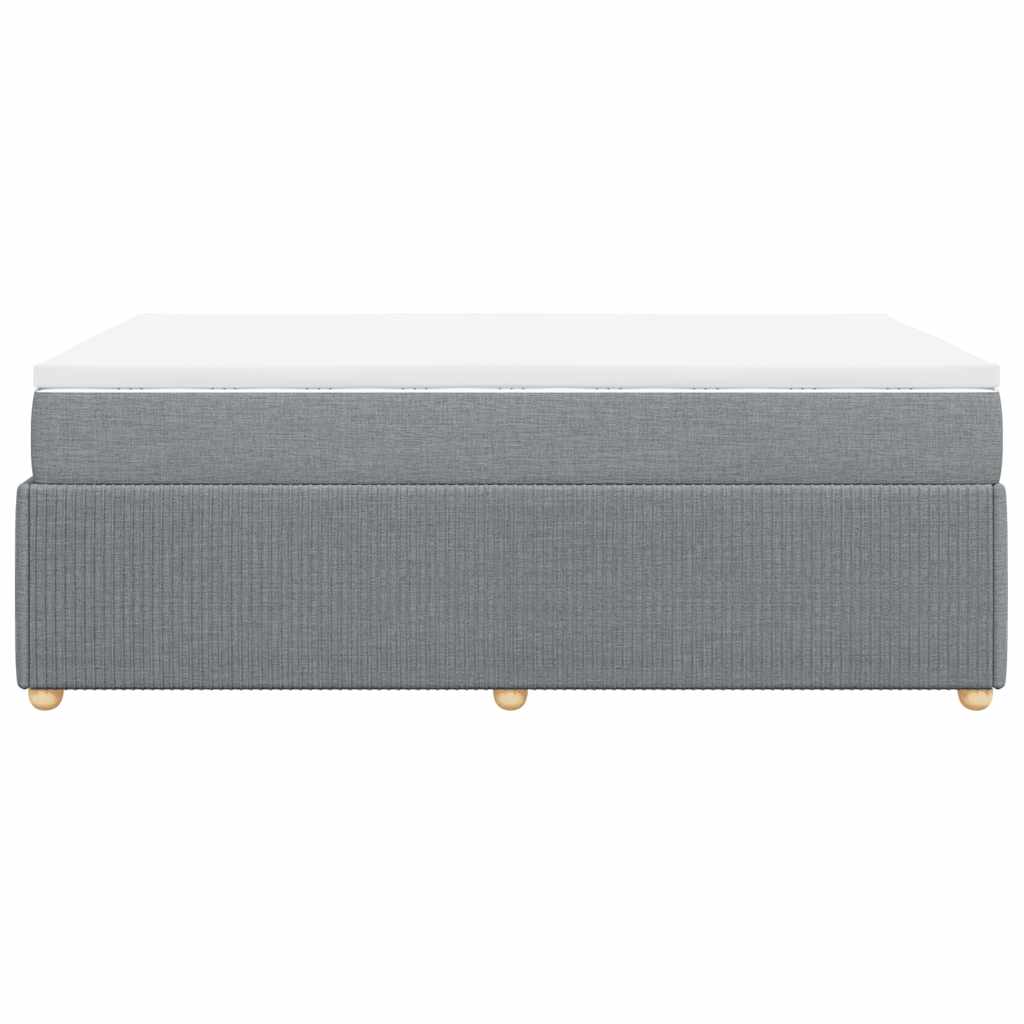 Κρεβάτι Boxspring με Στρώμα Ανοιχτό Γκρι 120x190 εκ. Υφασμάτινο