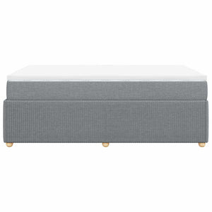 Κρεβάτι Boxspring με Στρώμα Ανοιχτό Γκρι 120x190 εκ. Υφασμάτινο