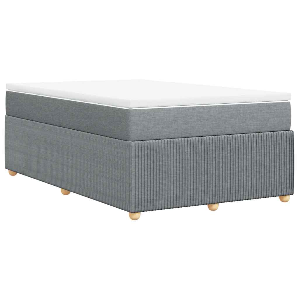 Κρεβάτι Boxspring με Στρώμα Ανοιχτό Γκρι 120x190 εκ. Υφασμάτινο