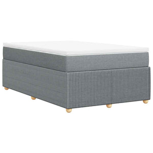 Κρεβάτι Boxspring με Στρώμα Ανοιχτό Γκρι 120x190 εκ. Υφασμάτινο