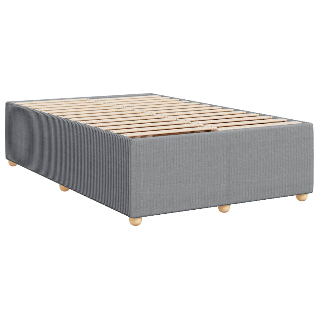Κρεβάτι Boxspring με Στρώμα Ανοιχτό Γκρι 120x190 εκ. Υφασμάτινο
