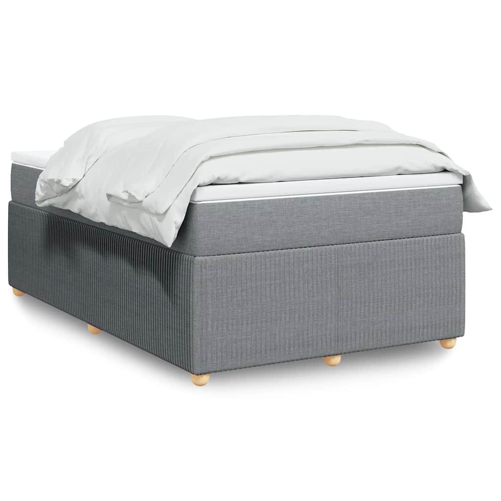 Κρεβάτι Boxspring με Στρώμα Ανοιχτό Γκρι 120x190 εκ. Υφασμάτινο