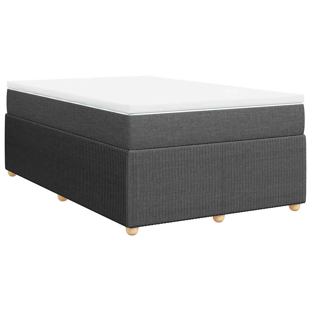 Κρεβάτι Boxspring με Στρώμα Σκούρο Γκρι 120x190 εκ Υφασμάτινο - Pakobazaar