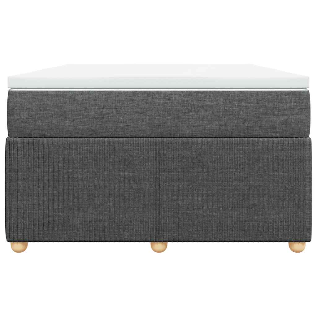 Κρεβάτι Boxspring με Στρώμα Σκούρο Γκρι 120x190 εκ Υφασμάτινο - Pakobazaar