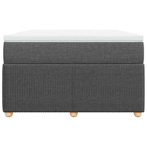 Κρεβάτι Boxspring με Στρώμα Σκούρο Γκρι 120x190 εκ Υφασμάτινο - Pakobazaar