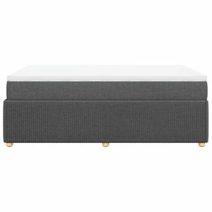 Κρεβάτι Boxspring με Στρώμα Σκούρο Γκρι 120x190 εκ Υφασμάτινο - Pakobazaar