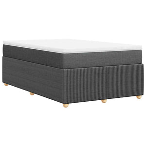 Κρεβάτι Boxspring με Στρώμα Σκούρο Γκρι 120x190 εκ Υφασμάτινο - Pakobazaar