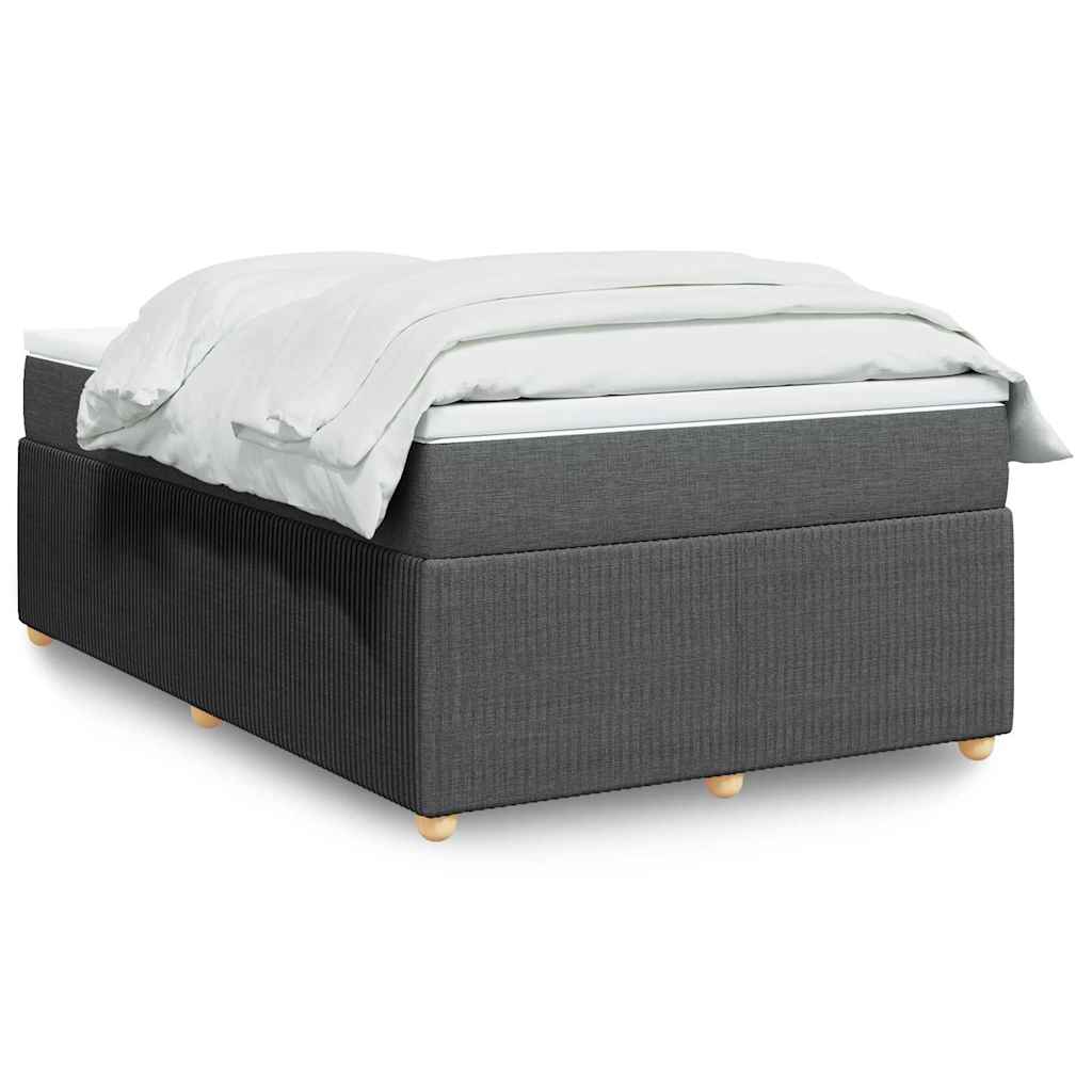 Κρεβάτι Boxspring με Στρώμα Σκούρο Γκρι 120x190 εκ Υφασμάτινο - Pakobazaar