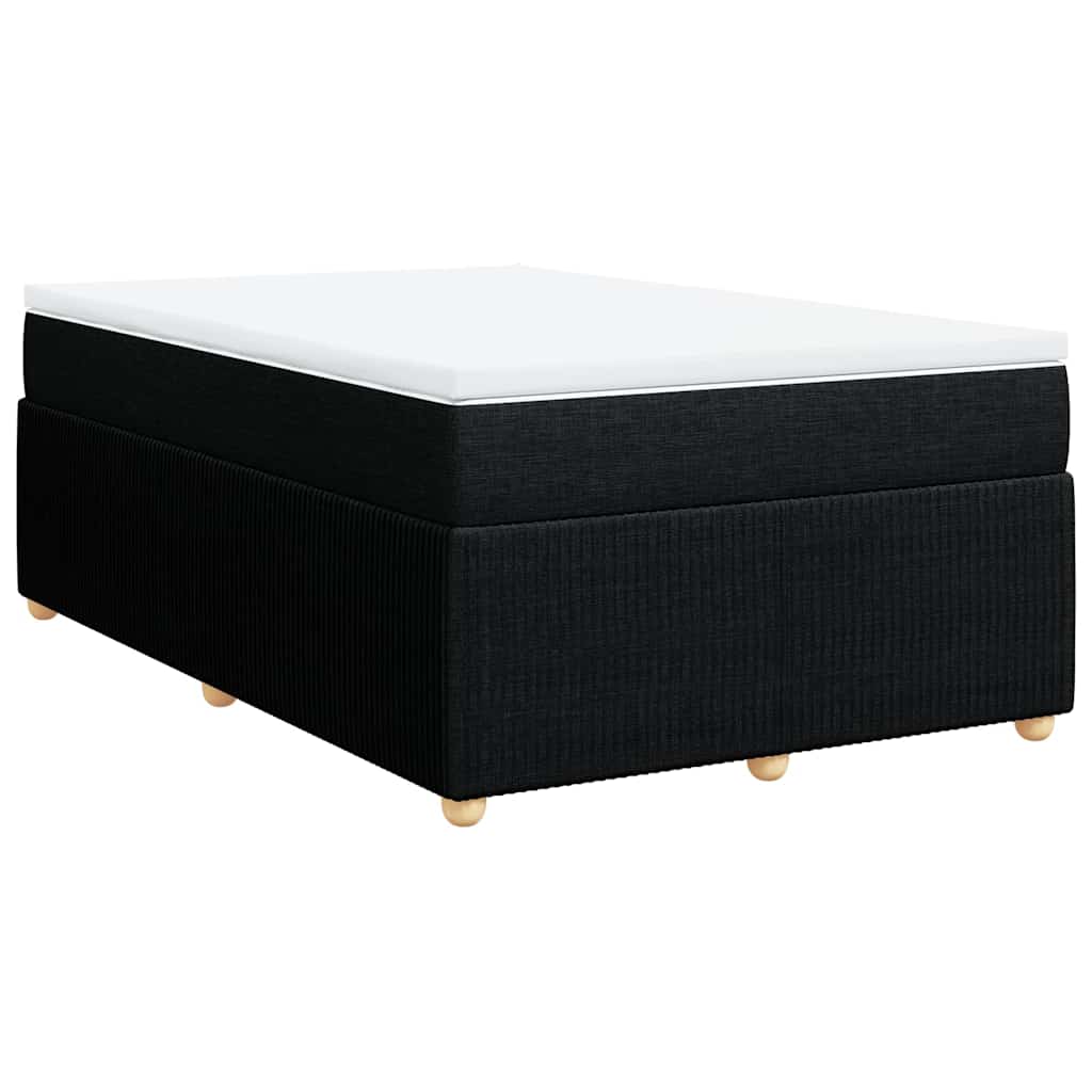 Κρεβάτι Boxspring με Στρώμα Μαύρο 120x190 εκ. Υφασμάτινο - Pakobazaar