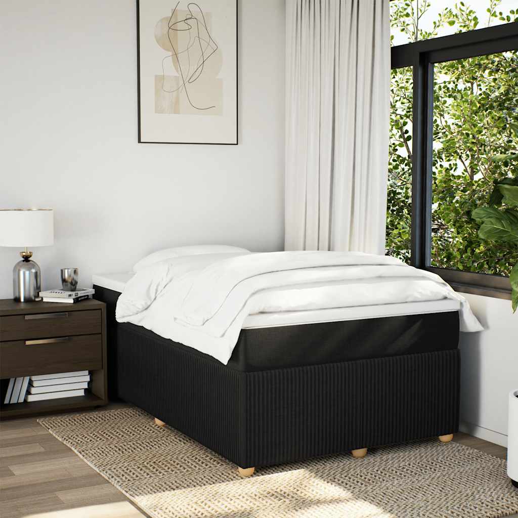 Κρεβάτι Boxspring με Στρώμα Μαύρο 120x190 εκ. Υφασμάτινο - Pakobazaar