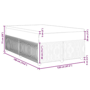 Κρεβάτι Boxspring με Στρώμα Μαύρο 120x190 εκ. Υφασμάτινο - Pakobazaar