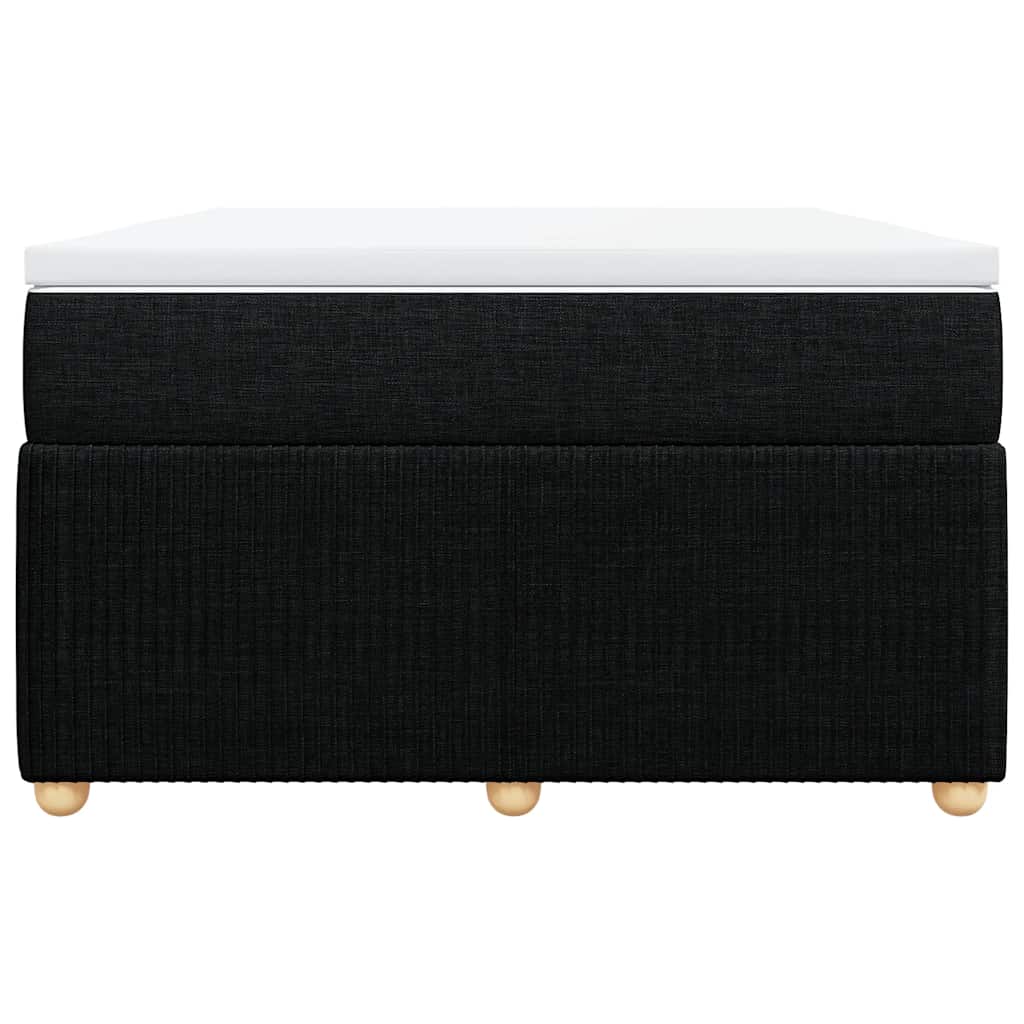 Κρεβάτι Boxspring με Στρώμα Μαύρο 120x190 εκ. Υφασμάτινο - Pakobazaar