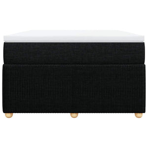 Κρεβάτι Boxspring με Στρώμα Μαύρο 120x190 εκ. Υφασμάτινο - Pakobazaar