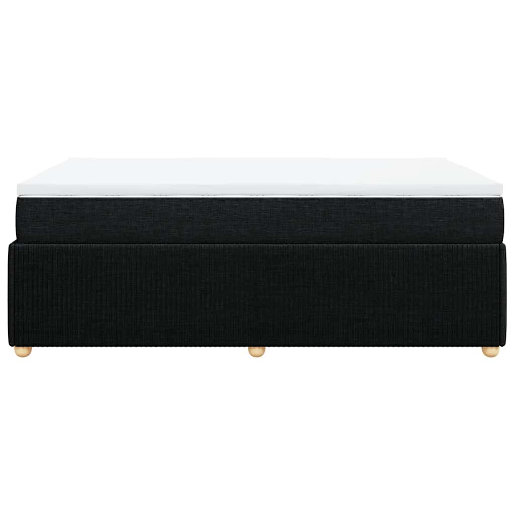 Κρεβάτι Boxspring με Στρώμα Μαύρο 120x190 εκ. Υφασμάτινο - Pakobazaar