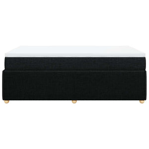 Κρεβάτι Boxspring με Στρώμα Μαύρο 120x190 εκ. Υφασμάτινο - Pakobazaar