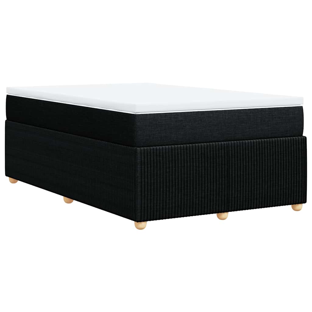 Κρεβάτι Boxspring με Στρώμα Μαύρο 120x190 εκ. Υφασμάτινο - Pakobazaar
