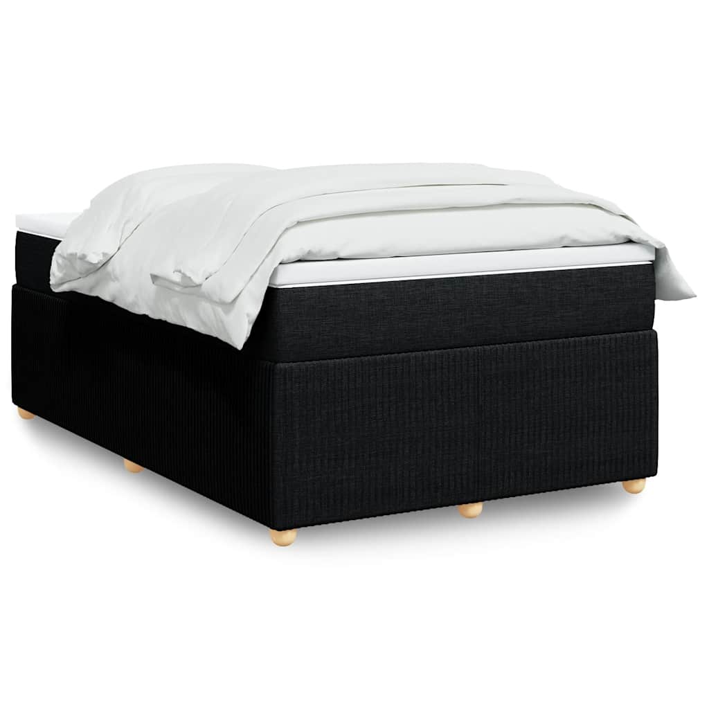 Κρεβάτι Boxspring με Στρώμα Μαύρο 120x190 εκ. Υφασμάτινο - Pakobazaar