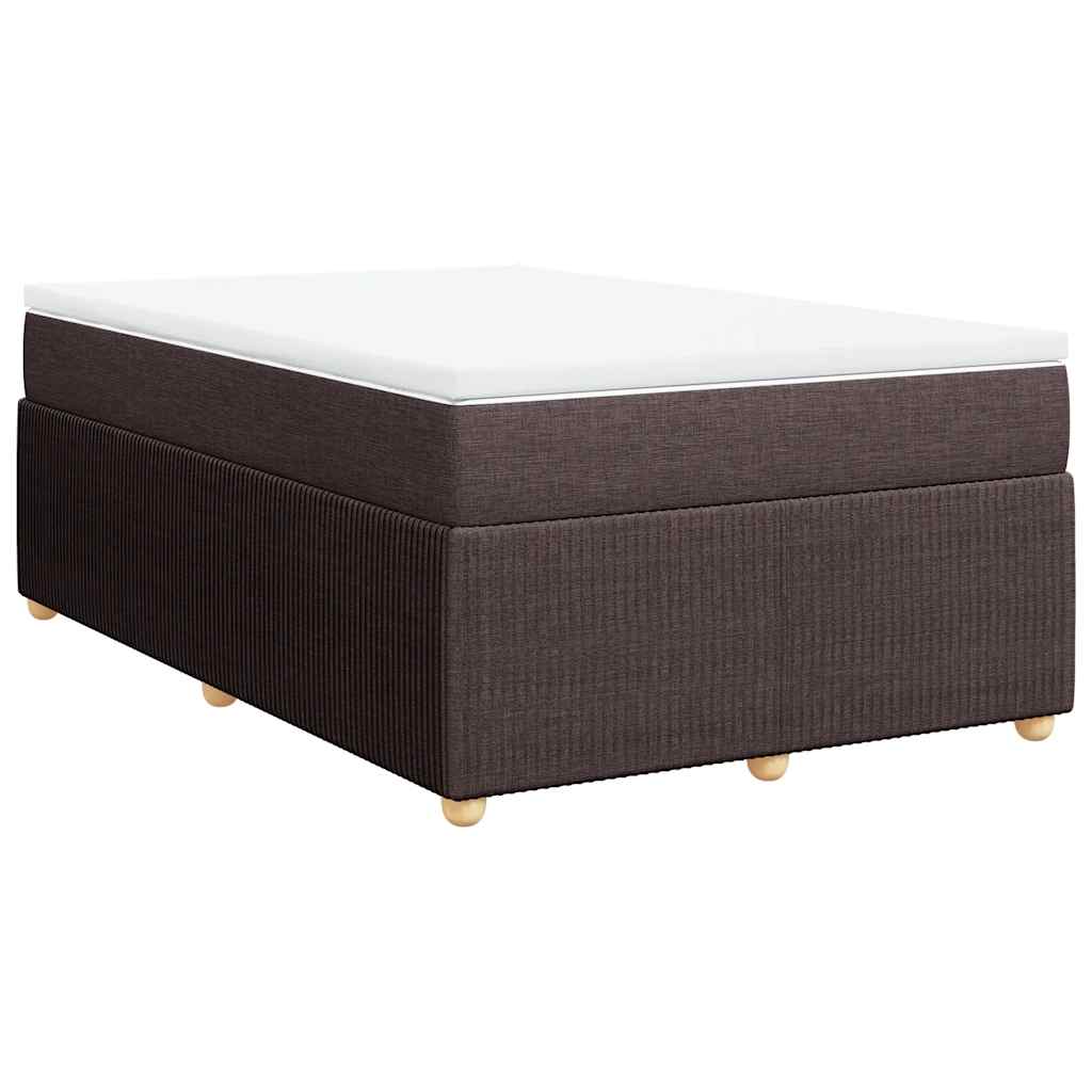 Κρεβάτι Boxspring με Στρώμα Σκούρο Καφέ 120x190 εκ Υφασμάτινο