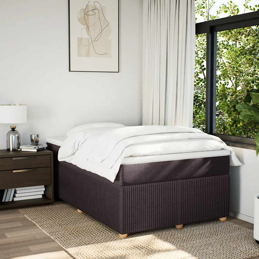 Κρεβάτι Boxspring με Στρώμα Σκούρο Καφέ 120x190 εκ Υφασμάτινο