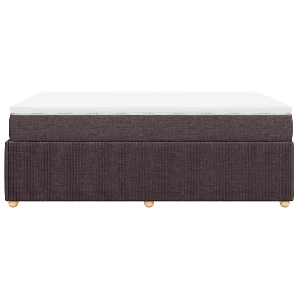 Κρεβάτι Boxspring με Στρώμα Σκούρο Καφέ 120x190 εκ Υφασμάτινο