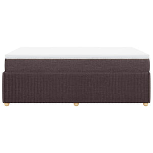 Κρεβάτι Boxspring με Στρώμα Σκούρο Καφέ 120x190 εκ Υφασμάτινο