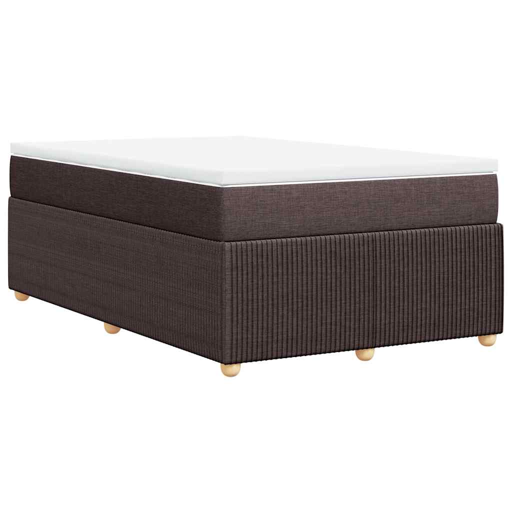 Κρεβάτι Boxspring με Στρώμα Σκούρο Καφέ 120x190 εκ Υφασμάτινο