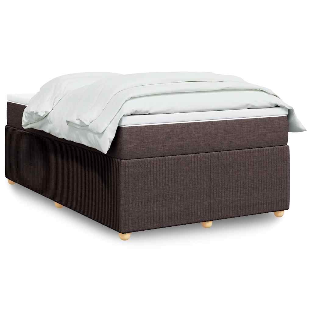 Κρεβάτι Boxspring με Στρώμα Σκούρο Καφέ 120x190 εκ Υφασμάτινο