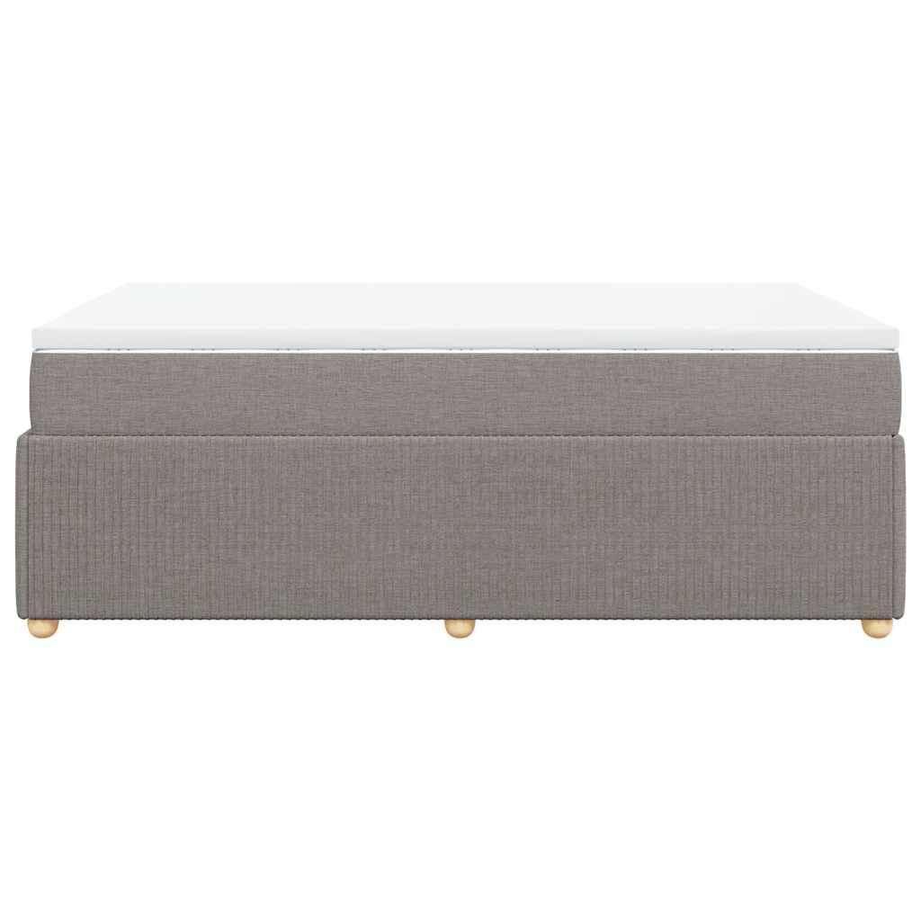 Κρεβάτι Boxspring με Στρώμα Taupe 120x190 εκ. Υφασμάτινο - Pakobazaar