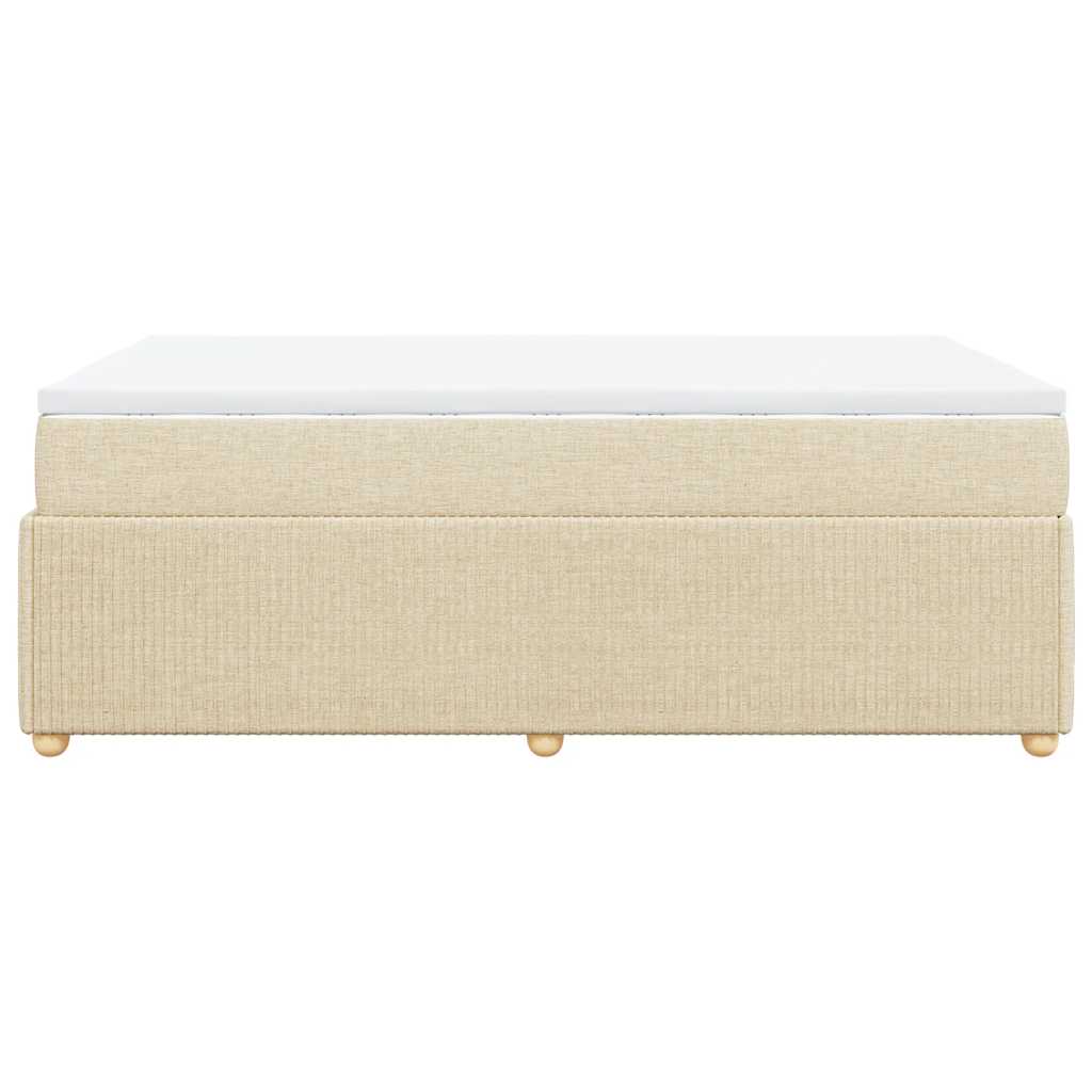 Κρεβάτι Boxspring με Στρώμα Κρεμ 120x190 εκ. Υφασμάτινο
