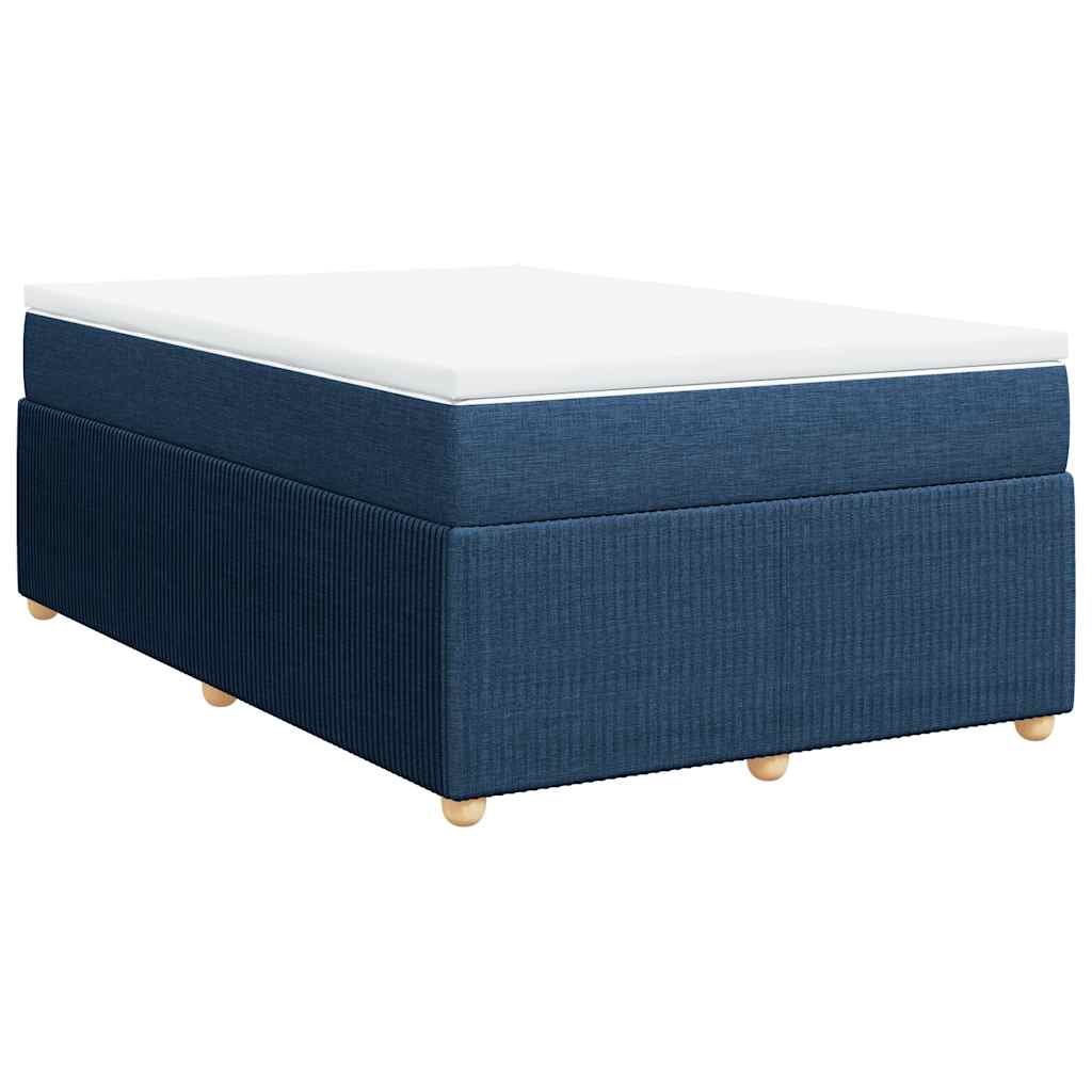 Κρεβάτι Boxspring με Στρώμα Μπλε 120x190 εκ. Υφασμάτινο - Pakobazaar