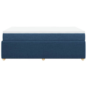 Κρεβάτι Boxspring με Στρώμα Μπλε 120x190 εκ. Υφασμάτινο - Pakobazaar