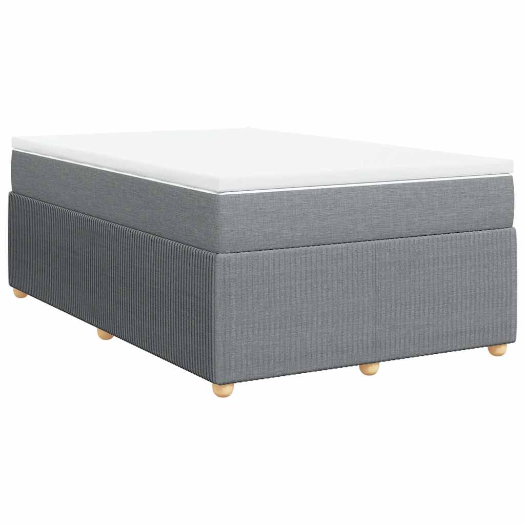 Κρεβάτι Boxspring με Στρώμα Ανοιχτό Γκρι 120x200 εκ. Υφασμάτινο - Pakobazaar
